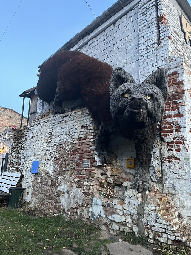 Hidden Gem in Riga, Huge 3D Fox Artwork