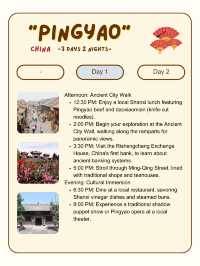 Pingyao itinerary for 2 Day trip