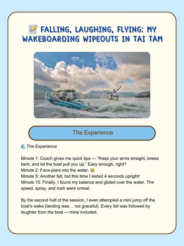 📝 Falling, Laughing, Flying: My Wakeboarding Wipeouts in Tai Tam