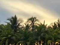 베트남 다낭 미케비치의 아름다운 일몰