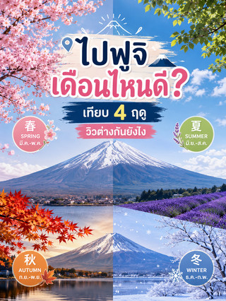 Fuji nggak cuma cantik di satu musim saja! Bulan mana nih yang jadi pemandangan impian kamu? 
