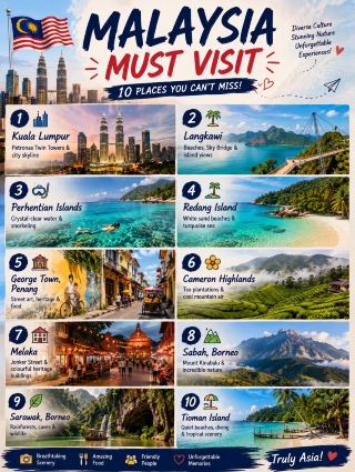 🇲🇾 10 PLACES YOU MUST VISIT IN MALAYSIA