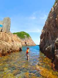Hong Kong's hidden gem, Sharp Island, boasts a world-class sea cave and snorkeling in crystal clear waters.