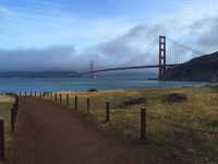 Appreciating the Golden Gate Bridge.