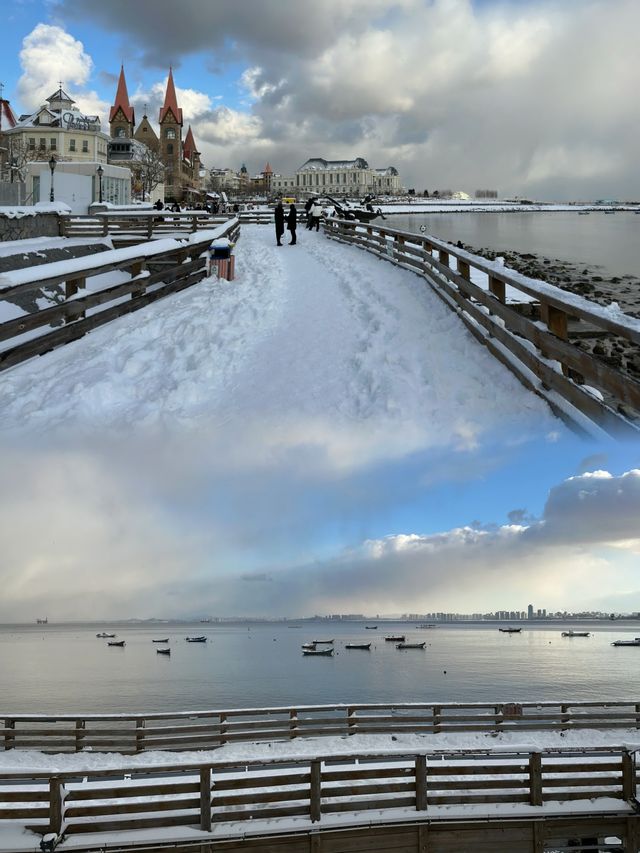 煙台冬日雪景：一場美麗的海濱童話