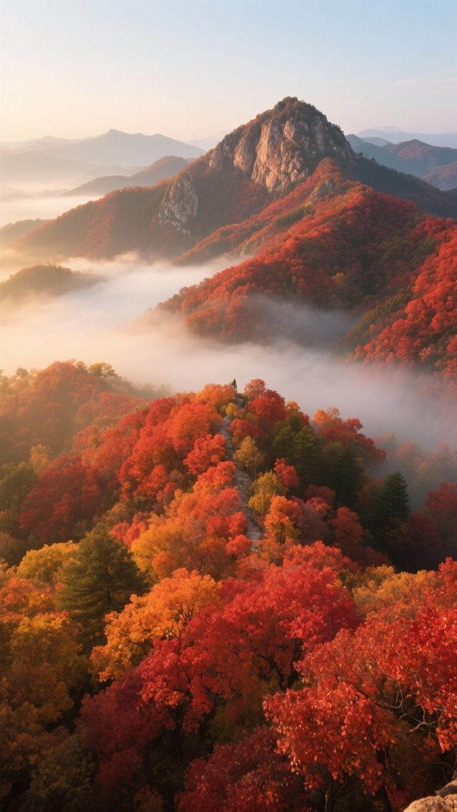 蘋果谷裡的絕美秋光棲霞秋色燃山野，萬畝紅葉映仙都！