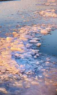 太原冰島 | 晉陽湖碎冰落日