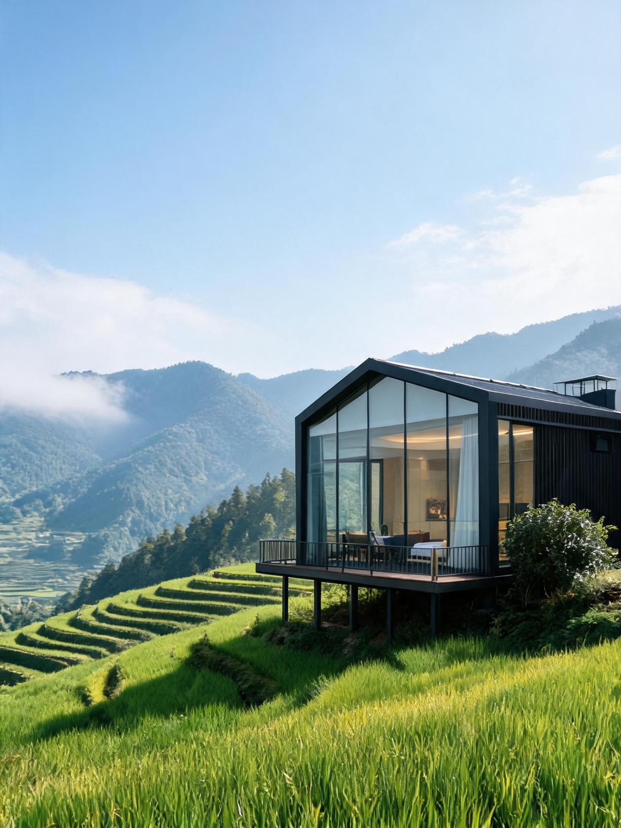 Nghỉ tại một nhà nghỉ có tầm nhìn ra núi ở Xuanwei, mùa hè với nhiệt độ 21°C trong hẻm núi quả thực là điều không thể cưỡng lại.