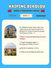 Kaiping Diaolou : itinerary 