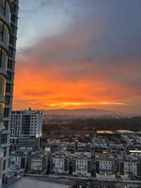 Sunset view from hotel room