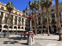 【Pl. Reial（Plaça Reial）｜ガウディ照明が彩るゴシック地区の陽だまり広場】