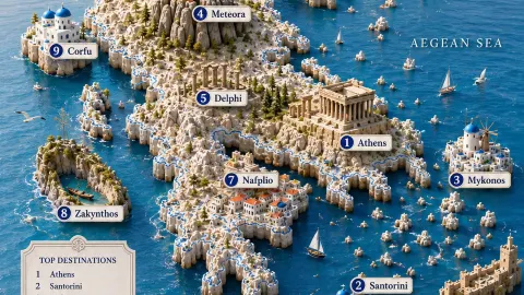 ประเทศกรีซไม่ได้มีแค่เกาะซานโตรินี 🇬🇷 นี่คือ 11 สถานที่ที่ควรค่าแก่การไปเยือน — traveler post in เดลฟี