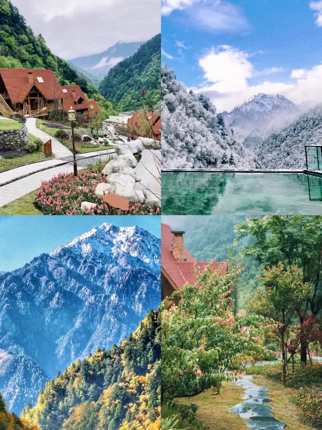 Swiss in Western Sichuan! Soak in the infinity hot spring pool, watch the beautiful snow mountain scenery