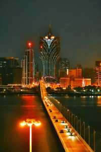 在澳門拍到了財富大道這個機位夜景絕了！