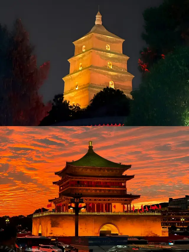 夜幕下的鐘樓來西安不去鐘樓,後悔了!