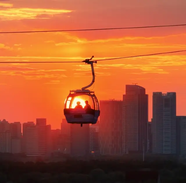 Harbin Songhua River Cableway, a healing journey to watch the sunset