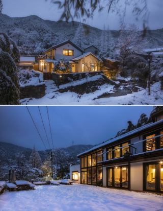 雪落山谷！睡進莫干山碧坞村的森系山居