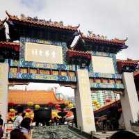 Temple with picturesque garden