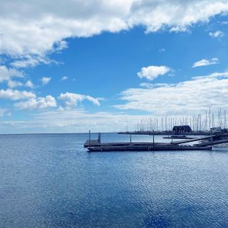 Sea view from a Danish coastal town