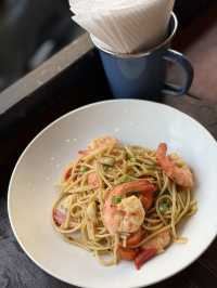 Coffee above the waves in Kuta