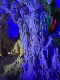 Magnificent Stalactite Formations in Rainbow Colors at the Silver Cave of Guilin