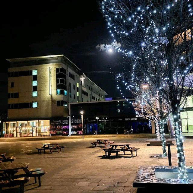 during Christmas, and the city was beautifully festive