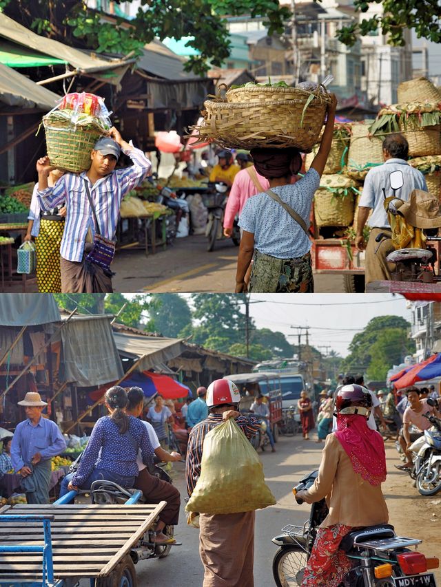 Another kind of surprise on the journey: check-in at the Mandalay market in Myanmar.