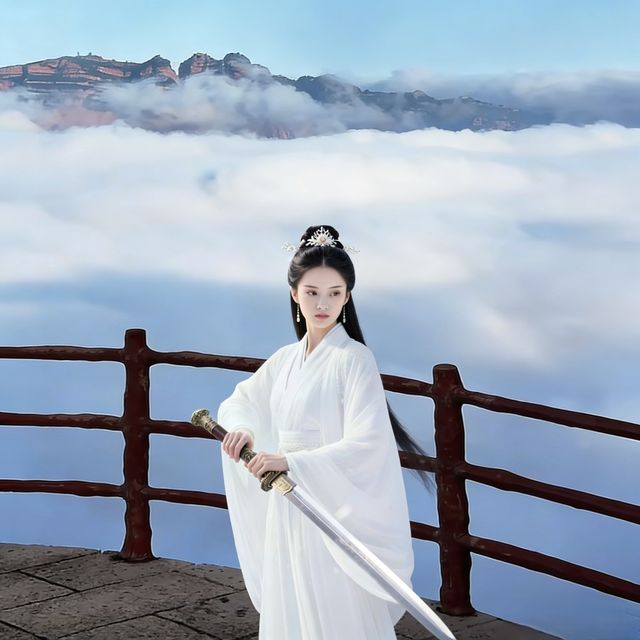 沒錯,下雪後的太行山加上白色穿搭就跟武俠片是一樣的感覺 沒錯,下雪後的太行山加上白色穿搭就跟武俠片是一樣的感覺