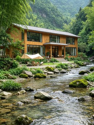 Qingcheng Mountain forest valley wooden cabin｜immersive creek tracing summer retreat