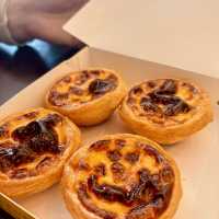 Sampling the Portuguese Egg Tart at Lord Stow's Bakery in Macau