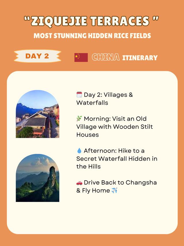 Ziquejie Terraces itinerary 