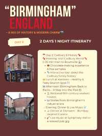 Birmingham 2 days itinerary 🧀