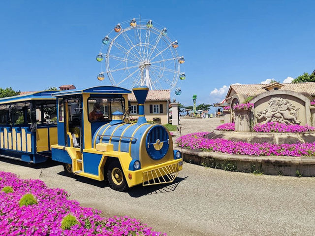Soleil Hill is a year‑round floral haven with sweeping views of Izu Oshima and Mount Fuji