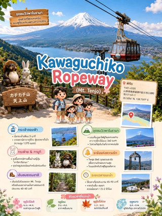 搭乘纜車欣賞富士山美景
