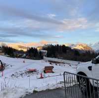 Skiing in the Swiss alps