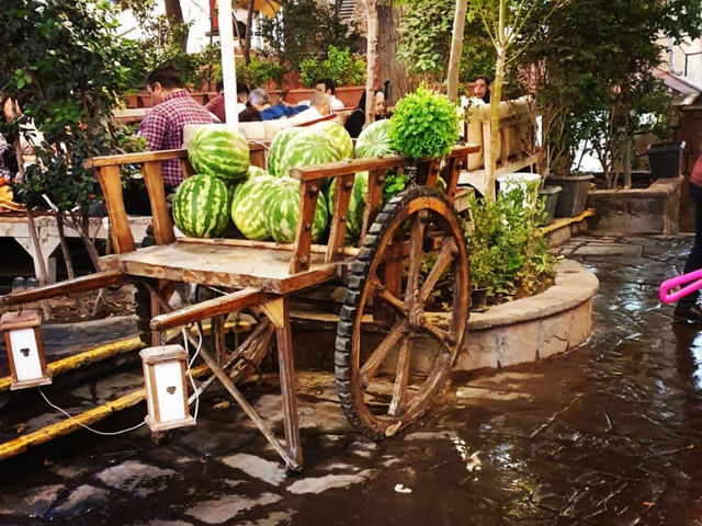 Hidden among the green hills of northern Tehran, the Water Mill Restaurant (Āsiyāb Ābi) in Farahzad 