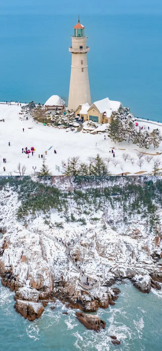 The collision of sea and snow in Weihai is too romantic