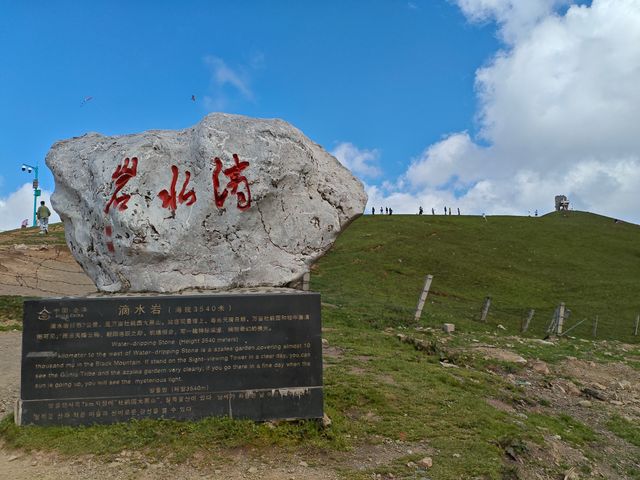 藍天白雲，陽光普照。山花浪漫，河水清清。