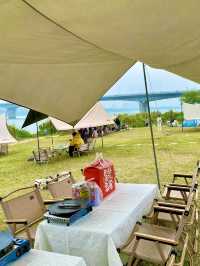 在長沙超舒服的免費江邊露營大草坪