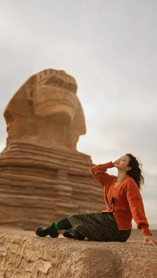 둔황 사막에 나타난 '작은 이집트'! 피라미드 옆에서 이국적인 사진을 찍다