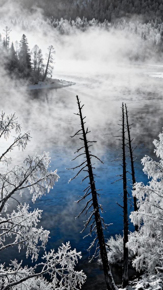為了這幅水墨畫般的禾木村,我願意被“困”在冬天的新疆! 為了這幅水墨畫般的禾木村,我願意被“困”在冬天的新疆!