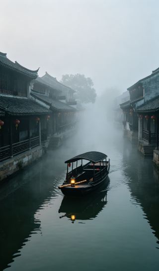 Xitang early morning misty rain corridor is the original Jiangnan