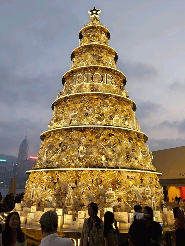 金光閃閃的巨型名牌聖誕樹