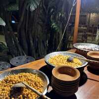 Dining under the grand Banyan Tree