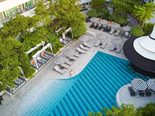 ที่พักที่ภายในโอบล้อมไปด้วยต้นไม้