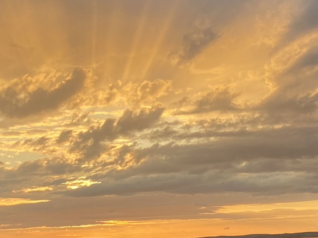 Crepuscular Rays at Sunset in Morecambe