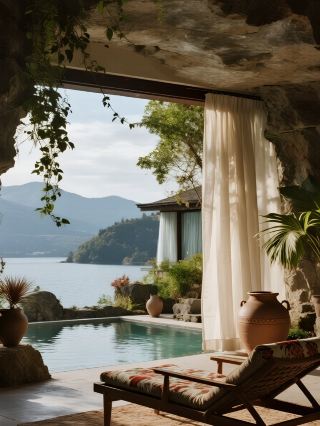 동루 겨울 산속 주거｜대나무 숲과 구름 바다 속에 머물며, 개인 온천 정원에서 별을 세다