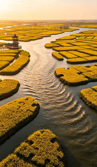 水上の菜の花迷路、2000年の畔田の奇観