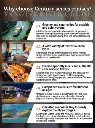 Sit back and relax on the Century Series Three Gorges cruise