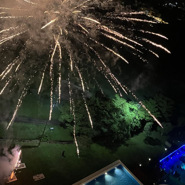 New Year Countdown with Fireworks frm Balcony